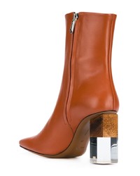 Табачные кожаные ботильоны от Neous