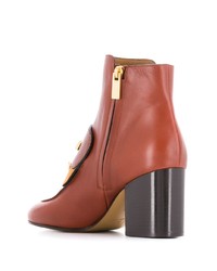 Табачные кожаные ботильоны от Chloé