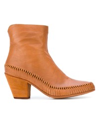 Табачные кожаные ботильоны от Officine Creative