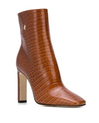 Табачные кожаные ботильоны от Jimmy Choo