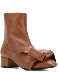 Табачные кожаные ботильоны от No.21