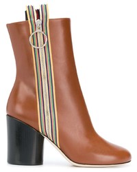 Табачные кожаные ботильоны от Marco De Vincenzo