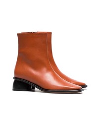 Табачные кожаные ботильоны от Neous