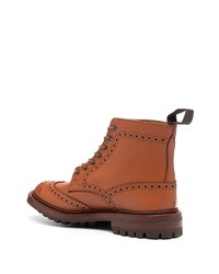 Табачные кожаные ботинки броги от Tricker's
