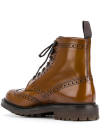 Табачные кожаные ботинки броги от Church's