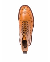Табачные кожаные ботинки броги от Tricker's