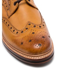 Табачные кожаные ботинки броги от Grenson