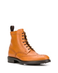 Табачные кожаные ботинки броги от Scarosso