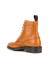 Табачные кожаные ботинки броги от Scarosso