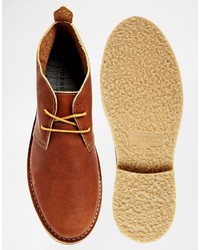 Табачные кожаные ботинки дезерты