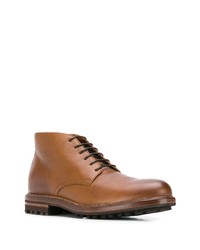 Табачные кожаные ботинки дезерты от Brunello Cucinelli