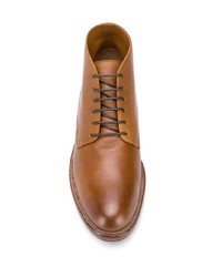 Табачные кожаные ботинки дезерты от Brunello Cucinelli