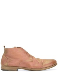 Табачные кожаные ботинки дезерты от Marsèll