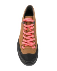 Женские табачные кожаные ботинки на шнуровке от Camper