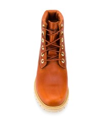 Женские табачные кожаные ботинки на шнуровке от Timberland