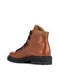 Женские табачные кожаные ботинки на шнуровке от Common Projects