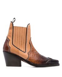 Мужские табачные кожаные ботинки челси от DSQUARED2