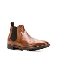 Мужские табачные кожаные ботинки челси от Officine Creative