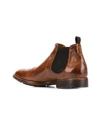 Мужские табачные кожаные ботинки челси от Officine Creative