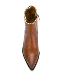 Мужские табачные кожаные ботинки челси от Saint Laurent