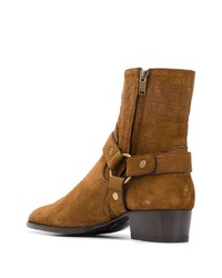 Мужские табачные кожаные ботинки челси от Saint Laurent