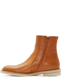 Мужские табачные кожаные ботинки от Maison Margiela