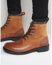 Мужские табачные кожаные ботинки от G Star