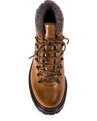 Мужские табачные кожаные ботинки от Officine Creative