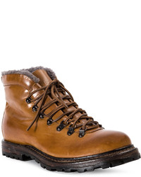 Мужские табачные кожаные ботинки от Officine Creative