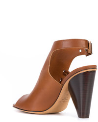 Женские табачные кожаные ботинки от Derek Lam