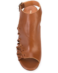 Женские табачные кожаные ботинки от Derek Lam