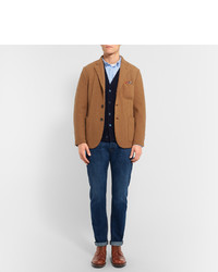 Мужские табачные кожаные ботинки от Grenson