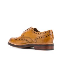 Табачные кожаные броги от Grenson