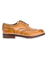 Табачные кожаные броги от Grenson