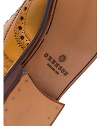 Табачные кожаные броги от Grenson