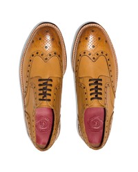 Табачные кожаные броги от Grenson