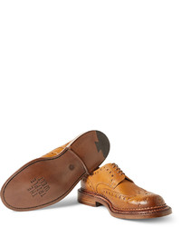 Табачные кожаные броги от Grenson