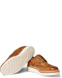 Табачные кожаные броги от Grenson