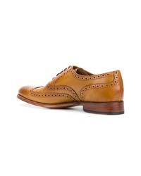 Табачные кожаные броги от Grenson