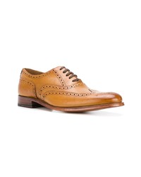 Табачные кожаные броги от Grenson