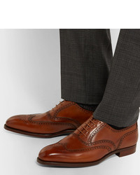 Табачные кожаные броги от George Cleverley