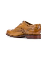 Табачные кожаные броги от Grenson