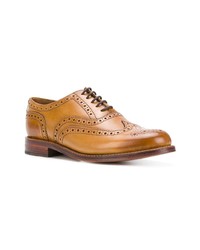 Табачные кожаные броги от Grenson