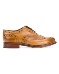 Табачные кожаные броги от Grenson