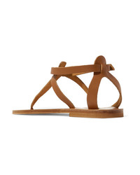 Табачные кожаные вьетнамки от K Jacques St Tropez