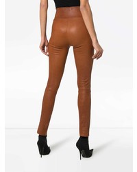 Табачные кожаные леггинсы от Sprwmn