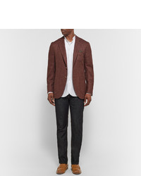 Мужские табачные кожаные лоферы от Grenson