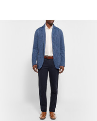 Мужские табачные кожаные лоферы от Tod's