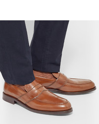 Мужские табачные кожаные лоферы от Tod's