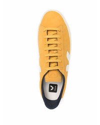 Мужские табачные кожаные низкие кеды от Veja